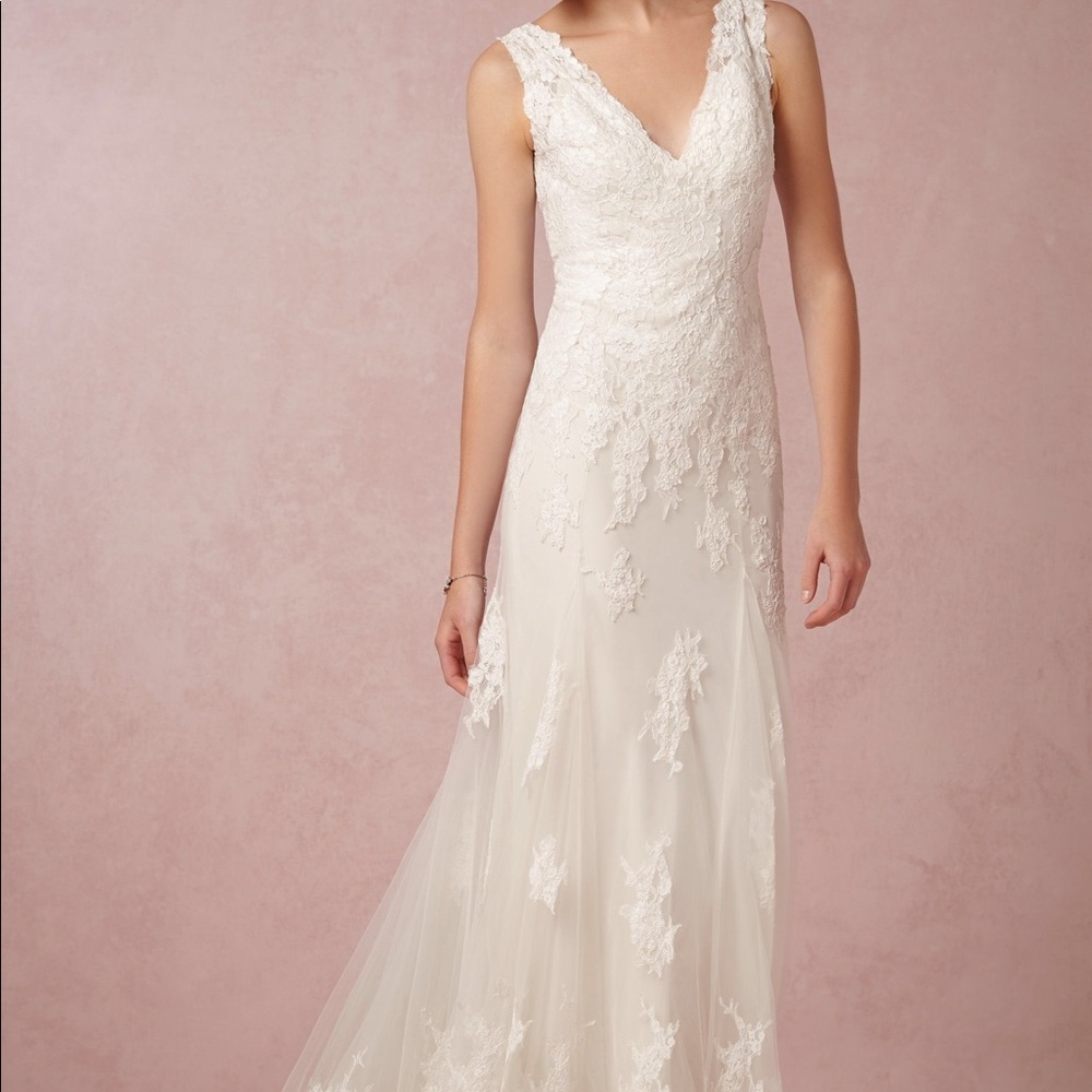 Ivory Gown Lace Tulle Stretch Satin wedding dress